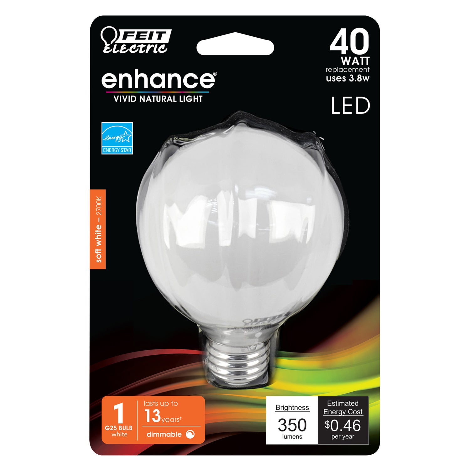 40W Replacement G25 Soft White Dimmable White Enhance Glass Filament Globe LED