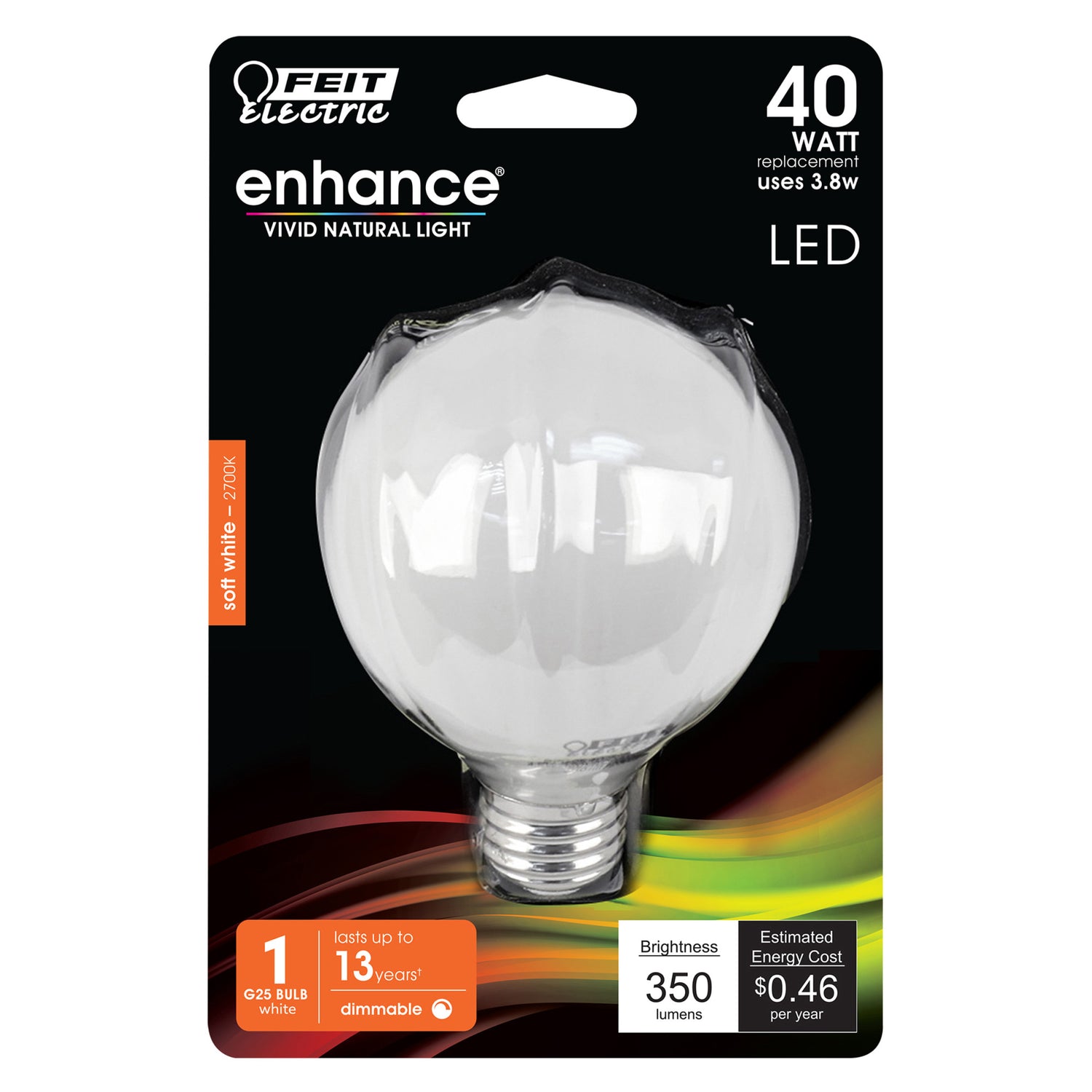 40W Replacement G25 Soft White Dimmable White Enhance Glass Filament Globe LED