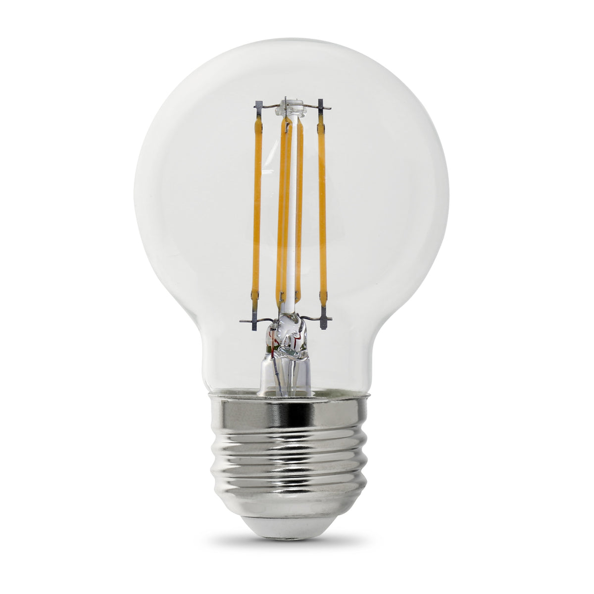 40W Replacement G16 1/2 Medium Base Soft White Dimmable Enhance Glass Filament Globe LED (2-Pack)