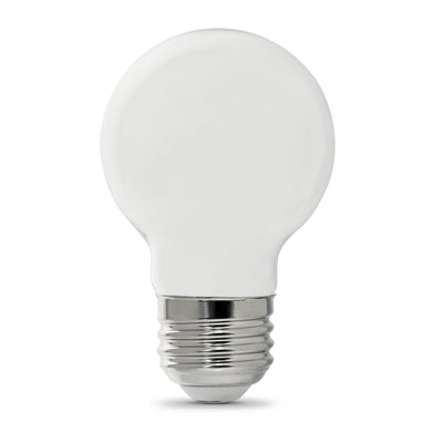 60W Replacement G16 1/2 Medium Base Daylight Dimmable White Enhance Glass Filament Globe LED (2-Pack)