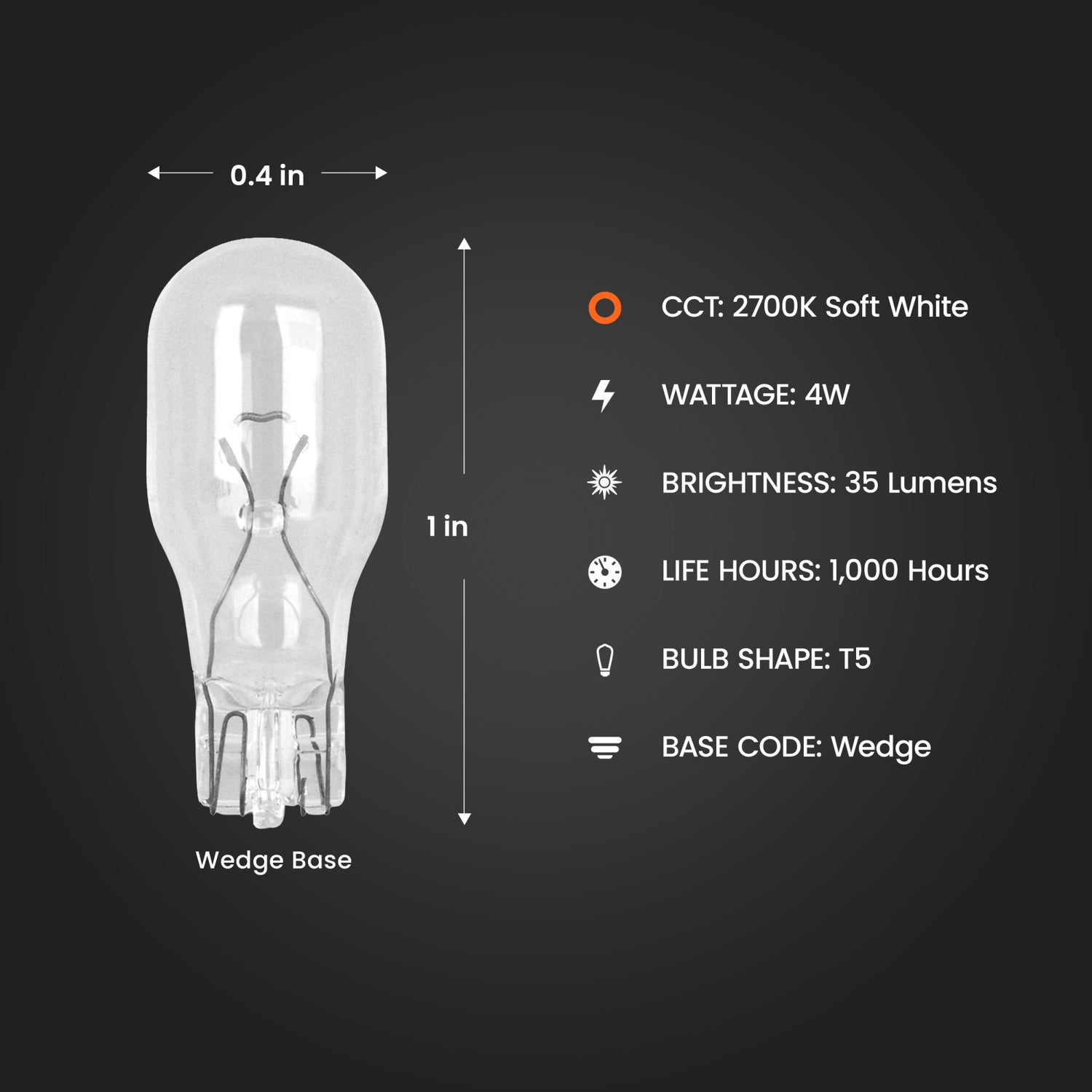 4W Soft White T5 Dimmable Landscape Light 4 Pack