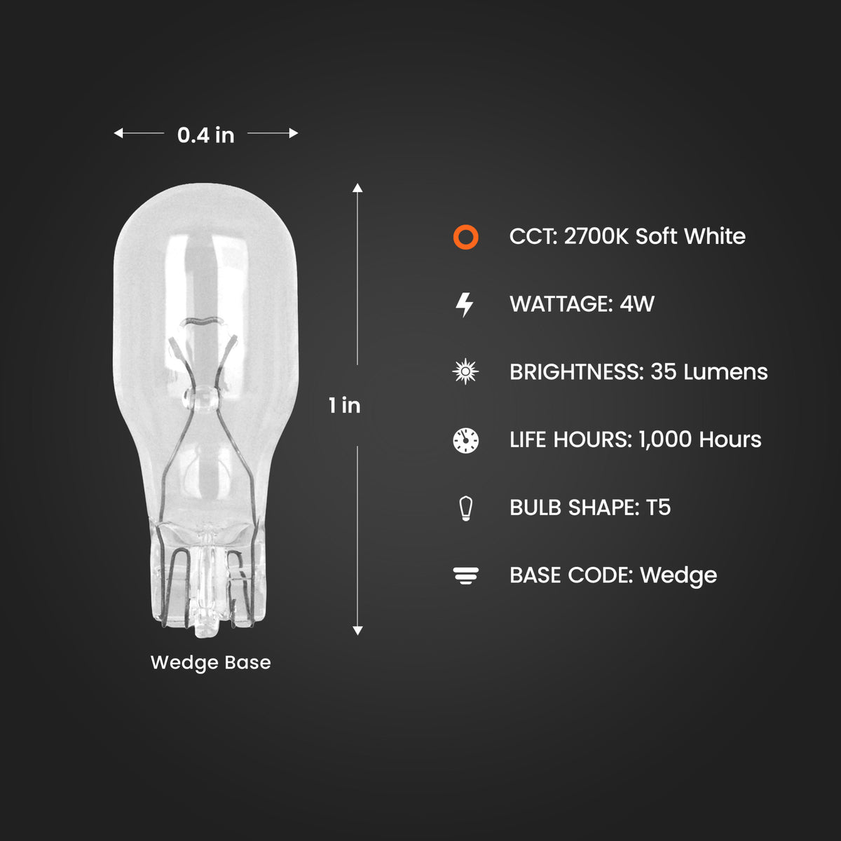 4W Soft White T5 Dimmable Landscape Light 4 Pack