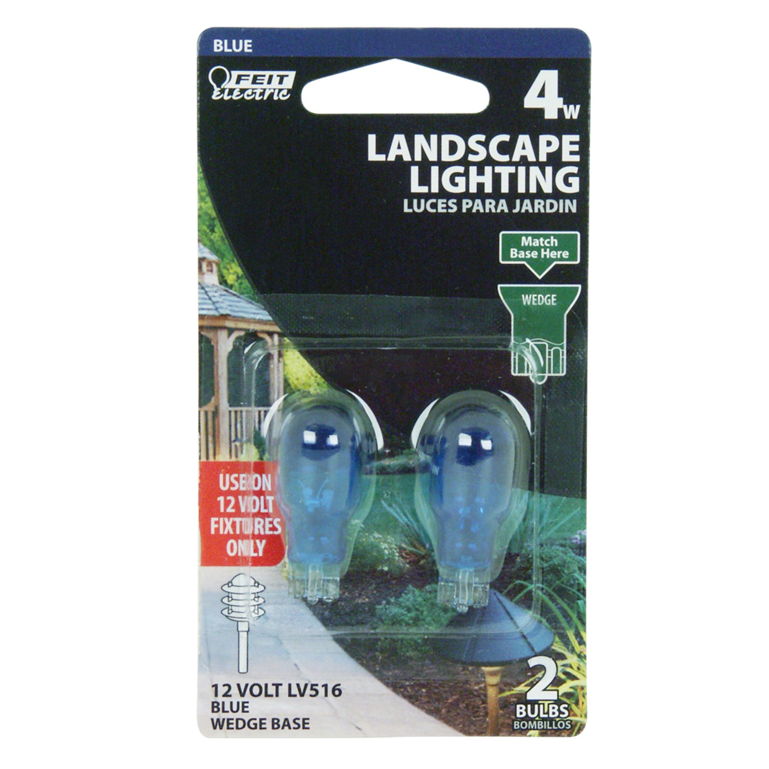 4W Blue Wedge Base T5 Incandescent Bulb (2-Pack)