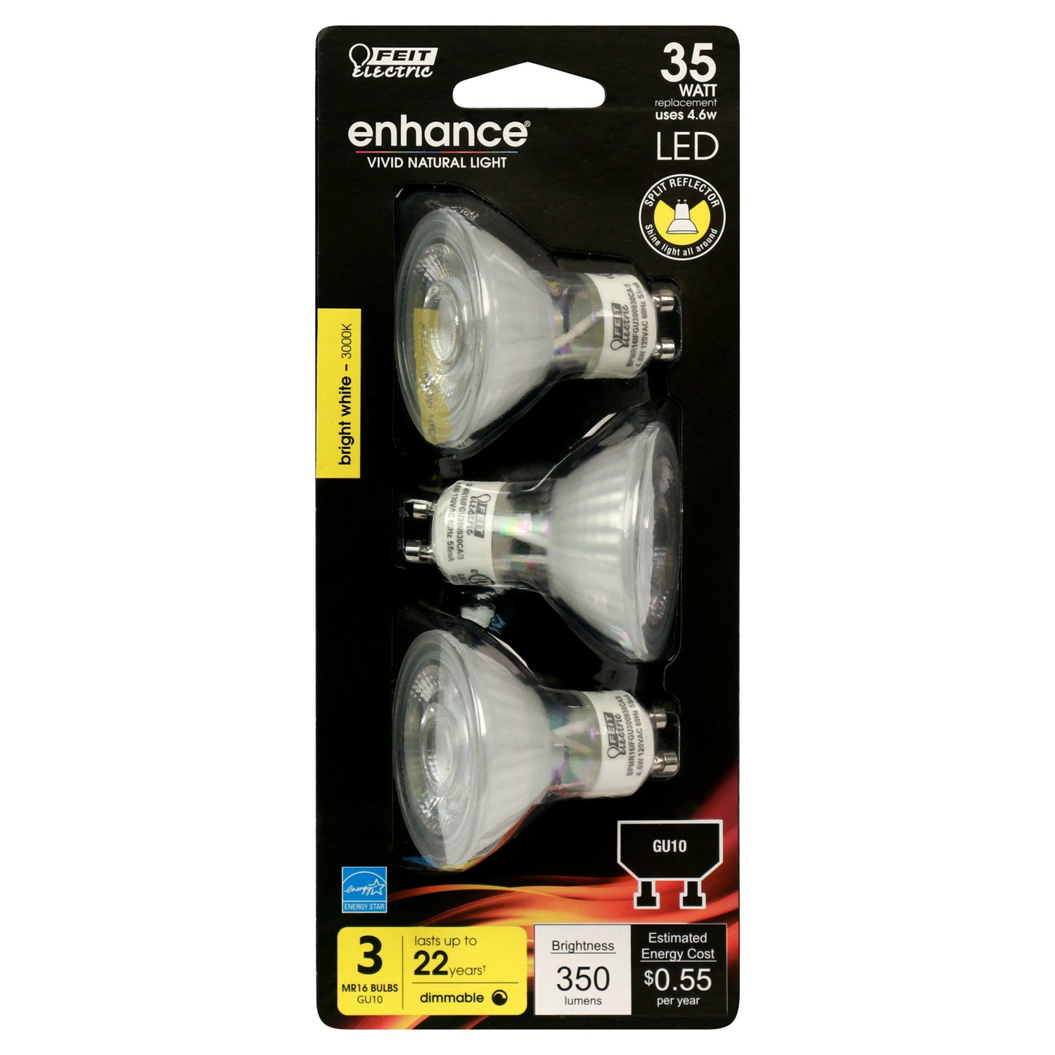 35W Replacement MR16 Dimmable Enhance Reflector LED (3-Pack)