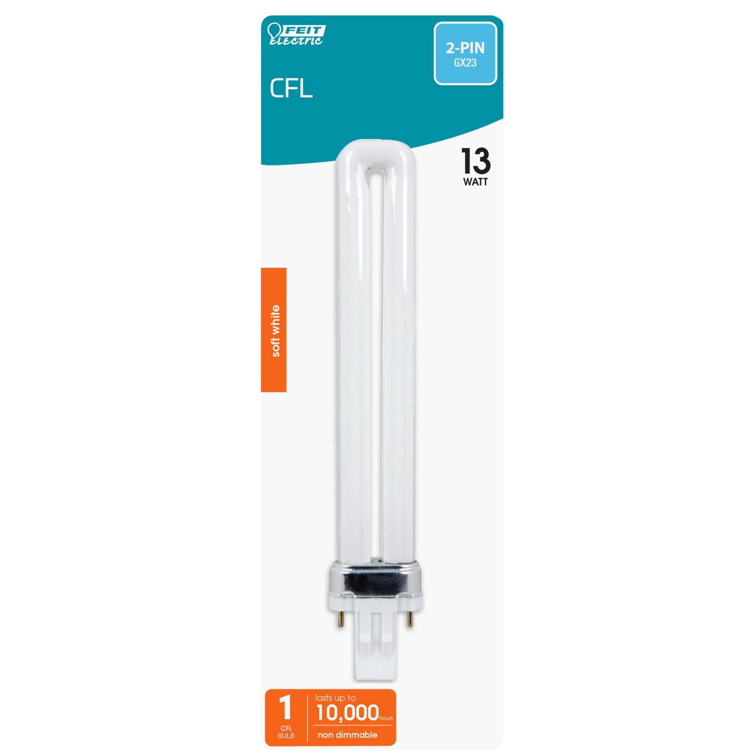 13W (60W Replacement) Soft White (2700K) GX23 Base CFL Light Bulb