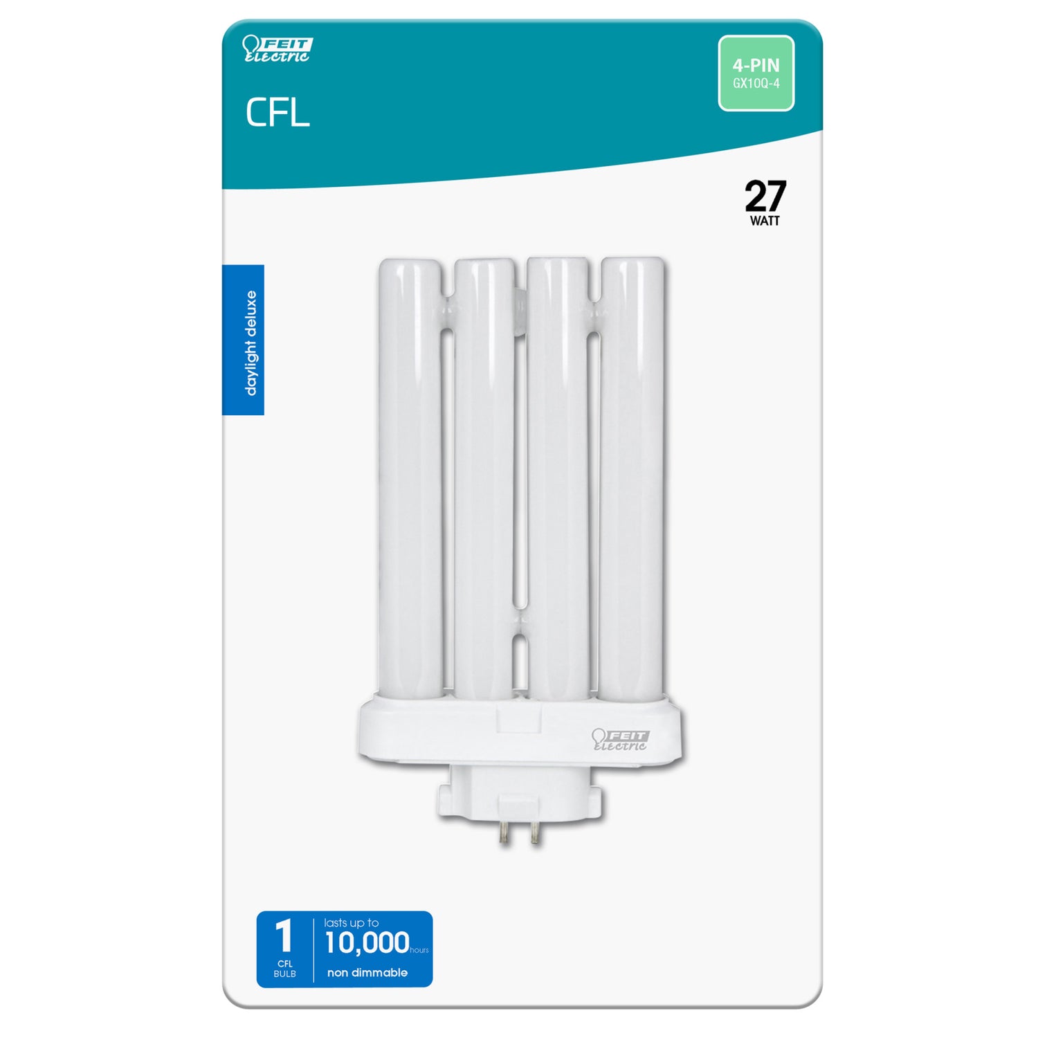 27W (100W Replacement) Daylight (5000K) GX10Q-4 Base PL Non-Dimmable CFL Light Bulb