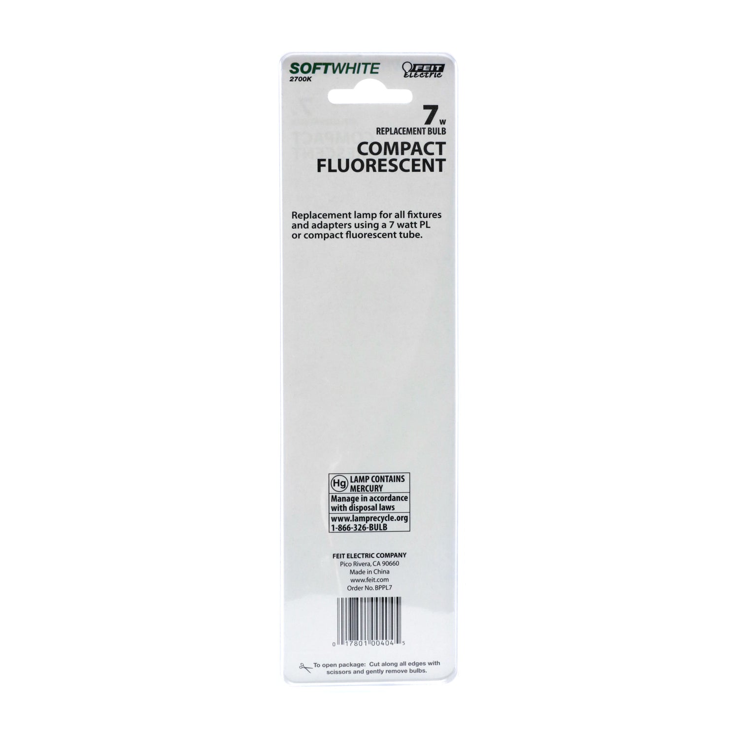 7W Soft White (2700K) PL G23 Base Non-Dimmable CFL Light Bulb