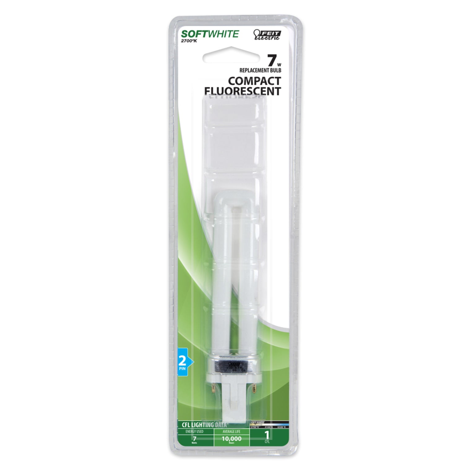 7W Soft White (2700K) PL G23 Base Non-Dimmable CFL Light Bulb