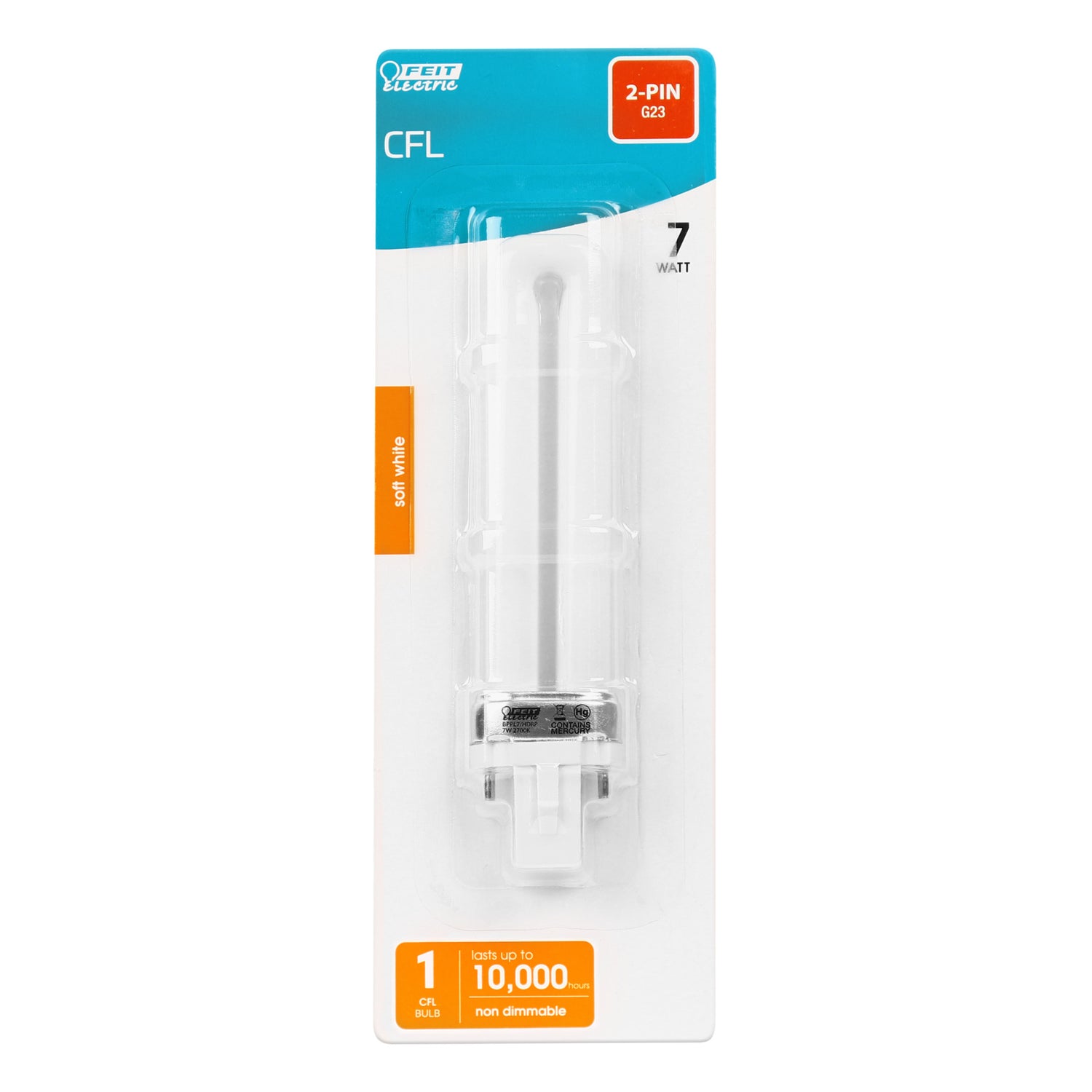 7W Soft White PL Non-Dimmable CFL Light Bulb