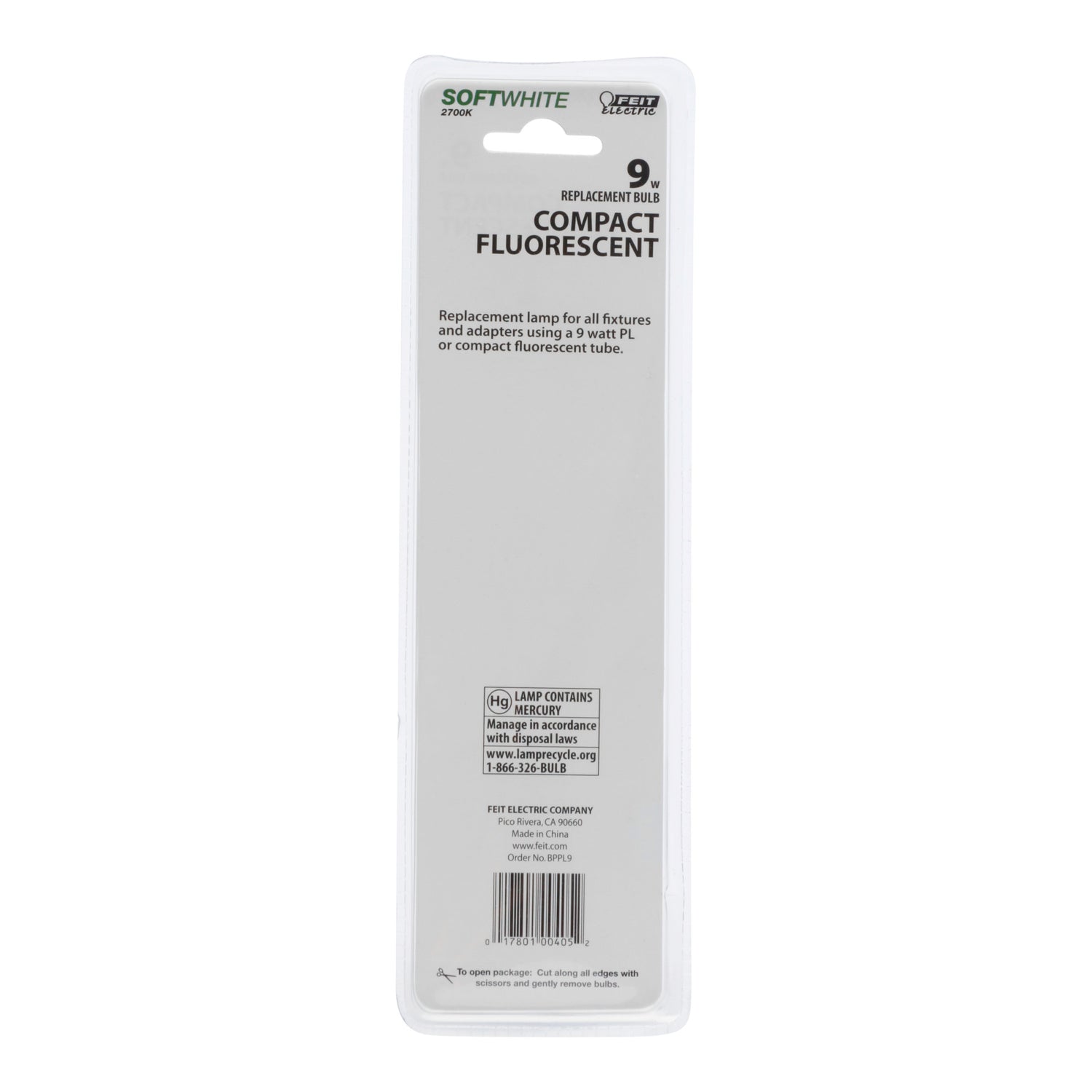 9W Soft White (2700K) PL G23 Non-Dimmable CFL Light Bulb