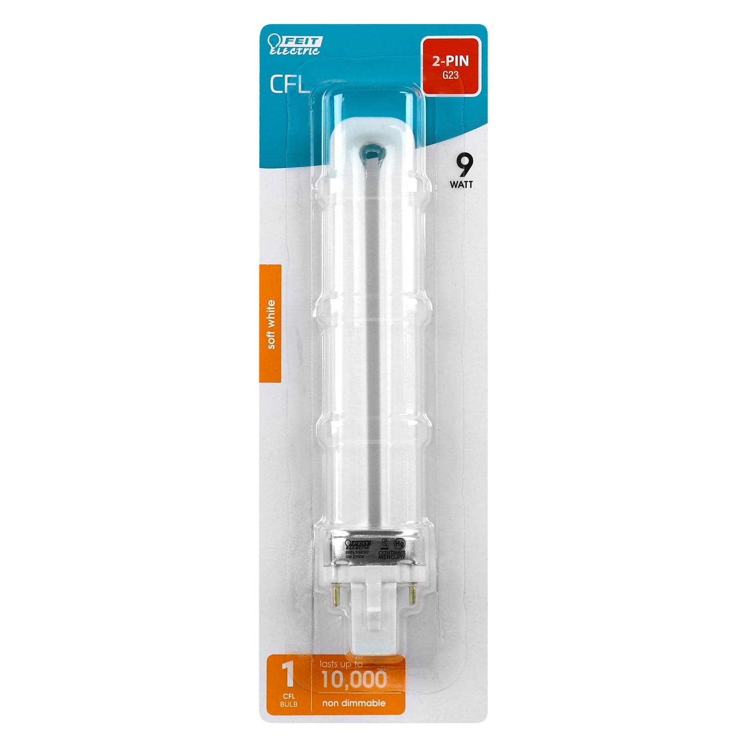 9W (40W Replacement) Soft White (2700K) PL G23 Base CFL Bulb