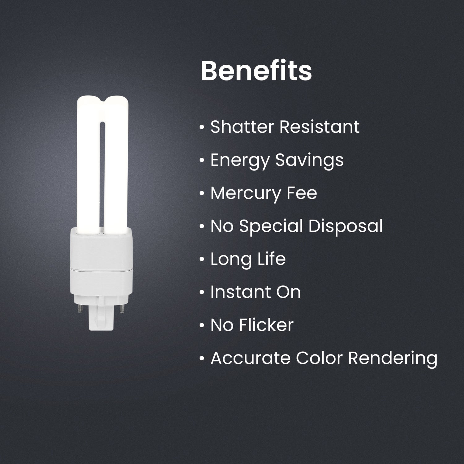 6.7W (13W Equivalent) Soft White (2700K) GX23-2 Base Direct Replacement (Type A) (PL Replacement) Quad Tube LED Light Bulb