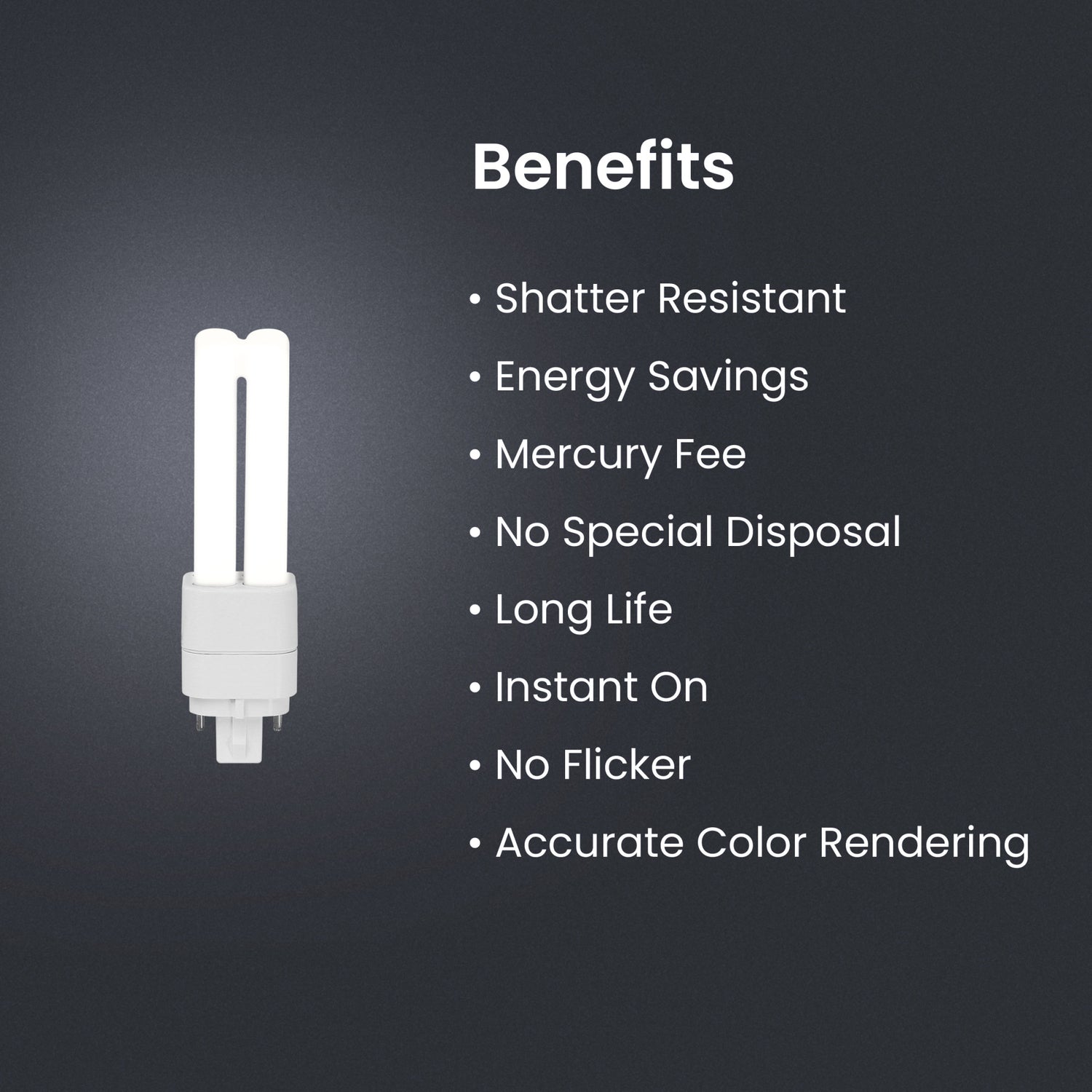 6.7W (13W Equivalent) Cool White (4000K) GX23-2 Base Direct Replacement (Type A) Double Twin Tube PL LED Bulb