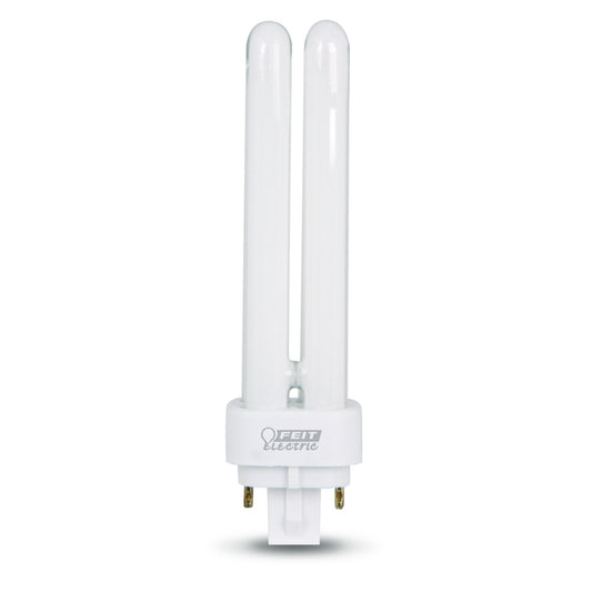 13W Soft White (2700K) PLD Double Twin Tube G24Q-1 Base Compact Fluorescent Light Bulb