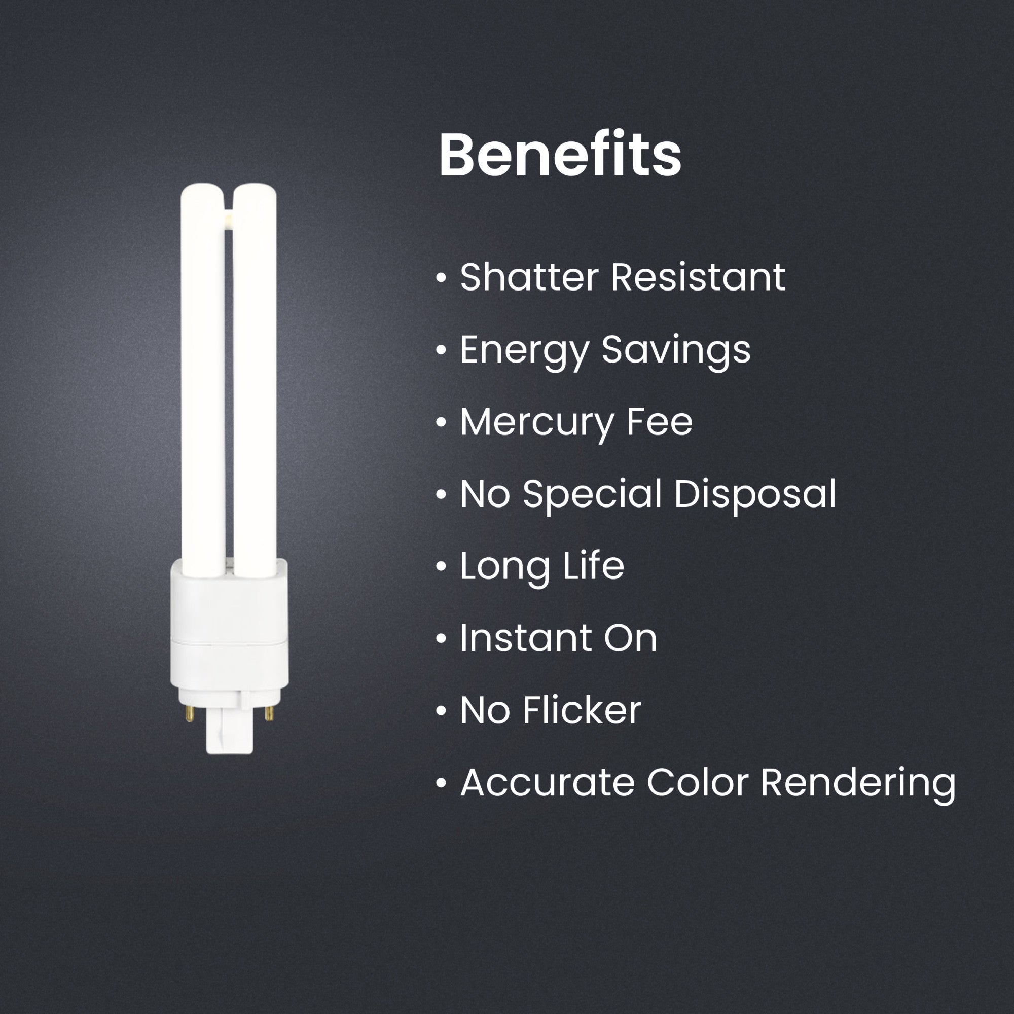 10W 26W Equivalent Bright White 3500K GX24Q 3 Base Direct Replacement Type A Quad Tube PL