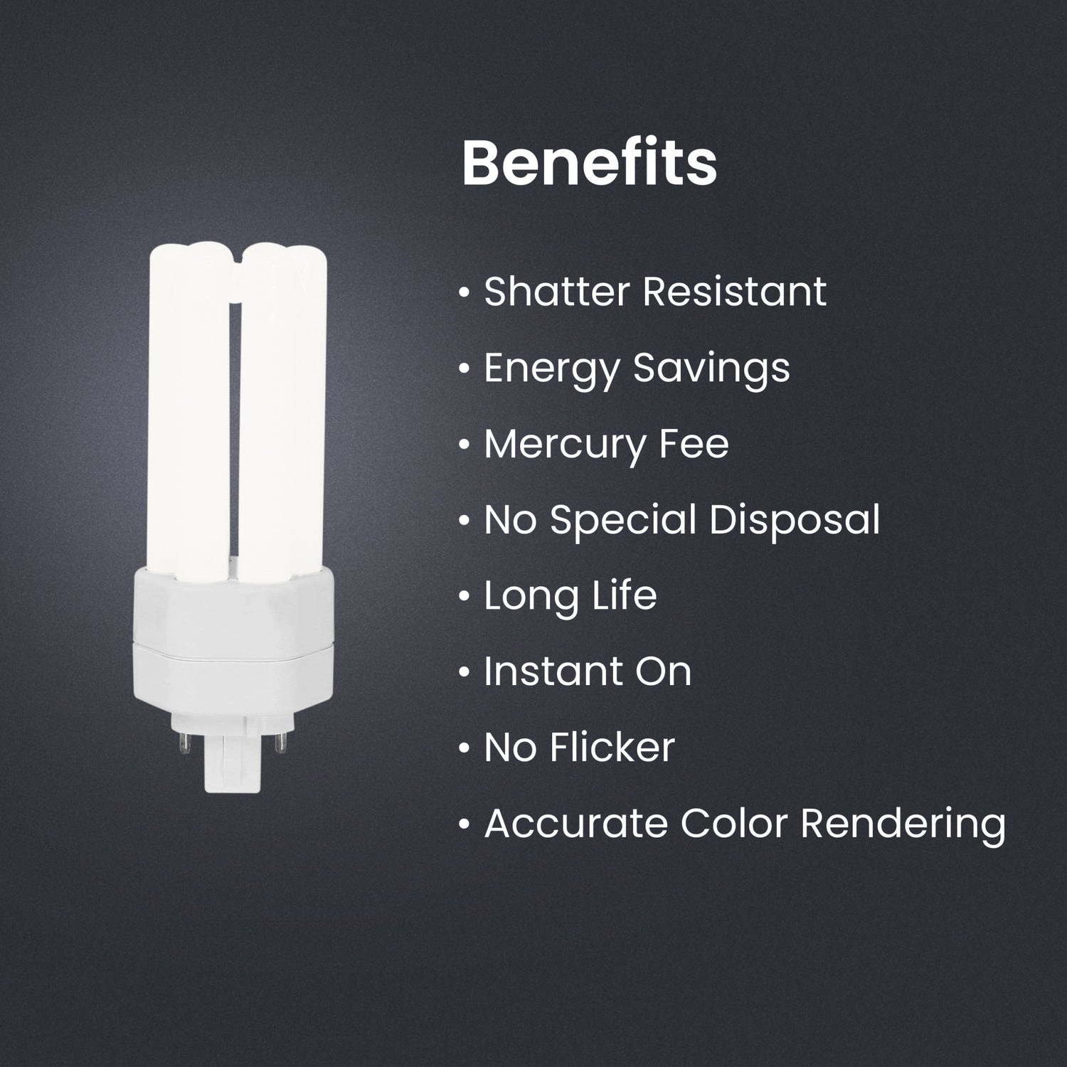 7W (18W Equivalent) Soft White (2700K) GX24Q-2 Base Direct Replacement (Type A) Triple Tube PL LED Bulb