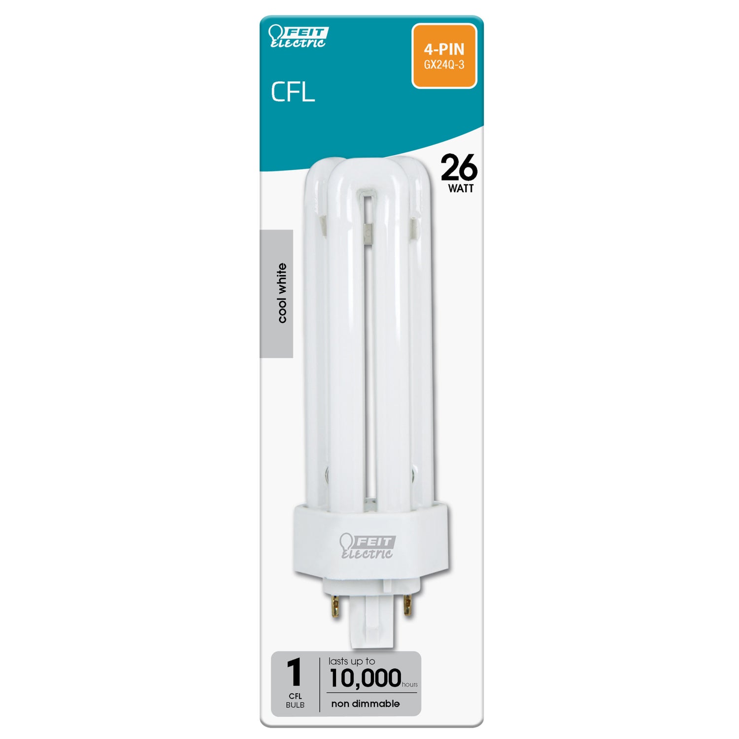 26W Cool White (4100K) PLT GX24q-3 Base Triple Twin Tube CFL Bulb