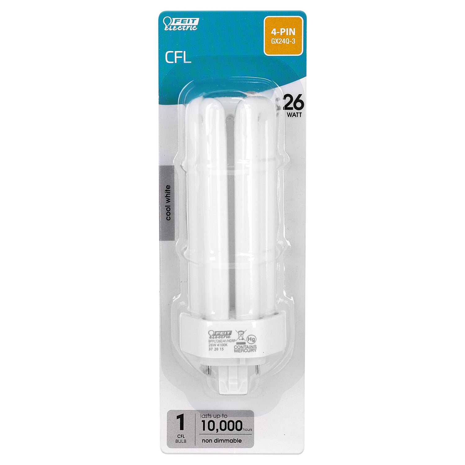 26W Cool White (4100K) PLT GX24q-3 Base Triple Twin Tube CFL Bulb
