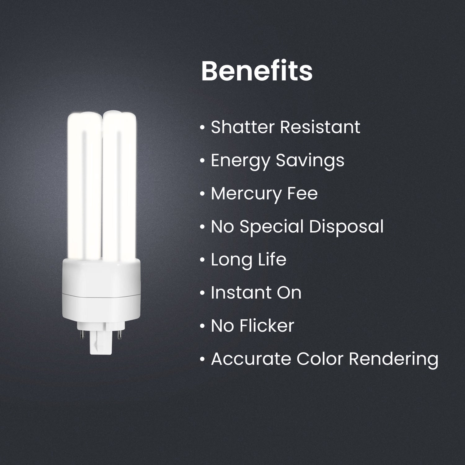 10W (26W Equivalent) Soft White (2700K) GX24q-3 Base Direct Replacement (Type A) Triple Tube PL LED Light Bulb