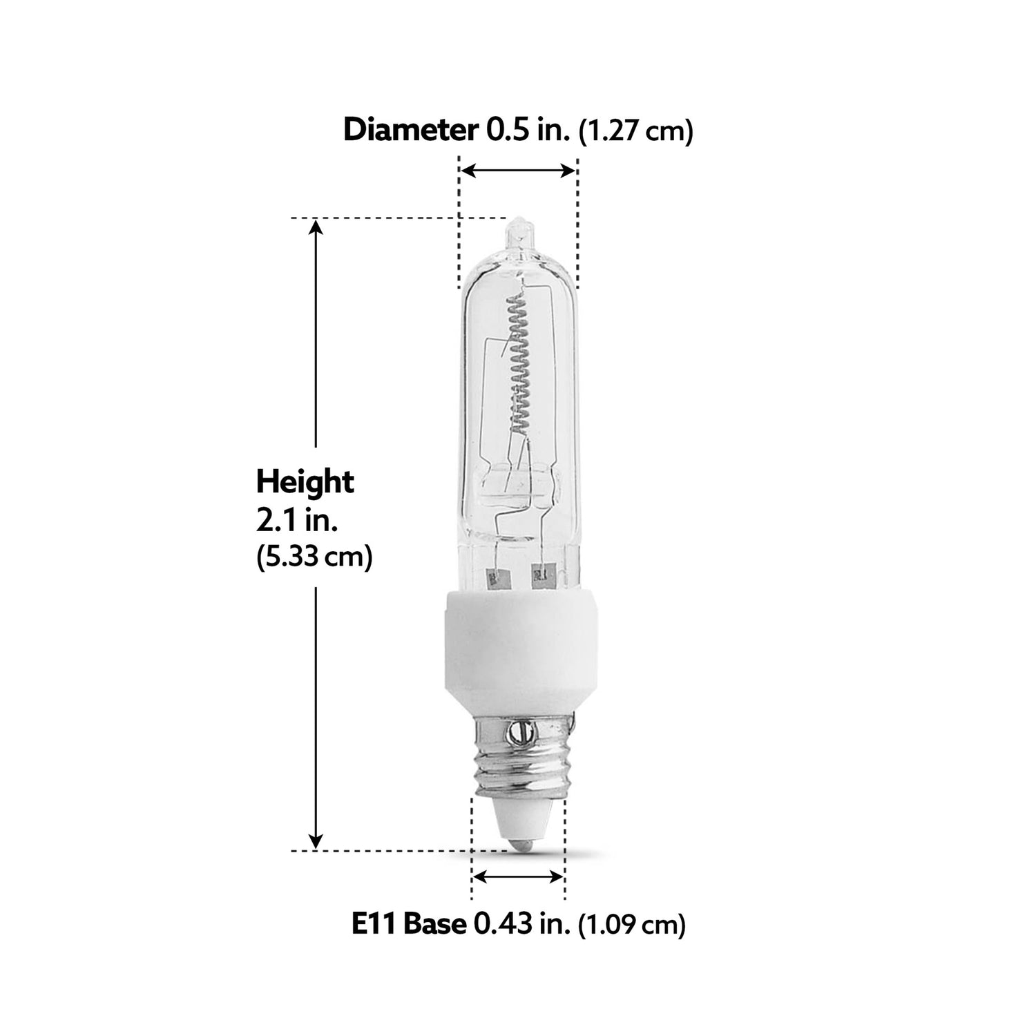 100W Warm White (3000K) Mini Candelabra E11 Base (T4 Replacement) Halogen Light Bulb