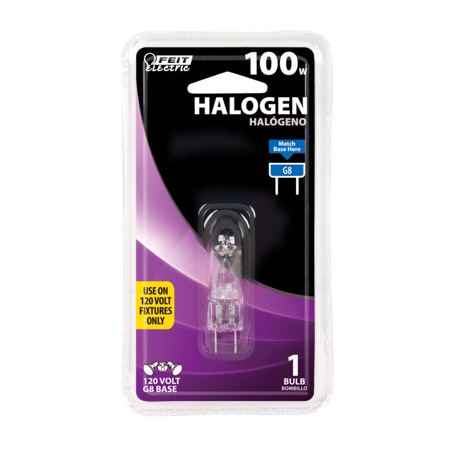 100W Warm White (3000K) Bi-Pin G8 Base (T4 Replacement) Halogen Replacement Light Bulb