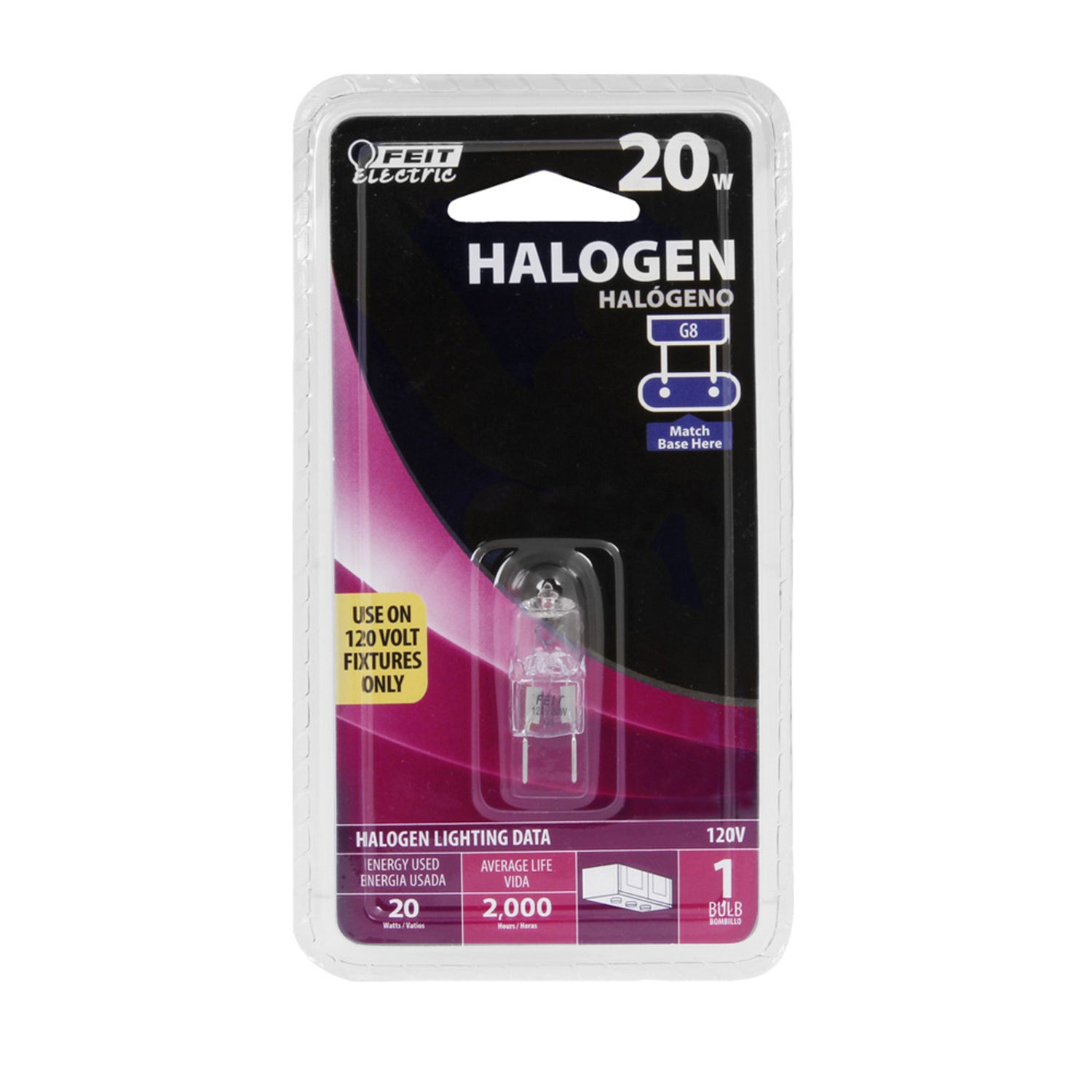 20W Warm White G8  Dimmable Halogen Light Bulb