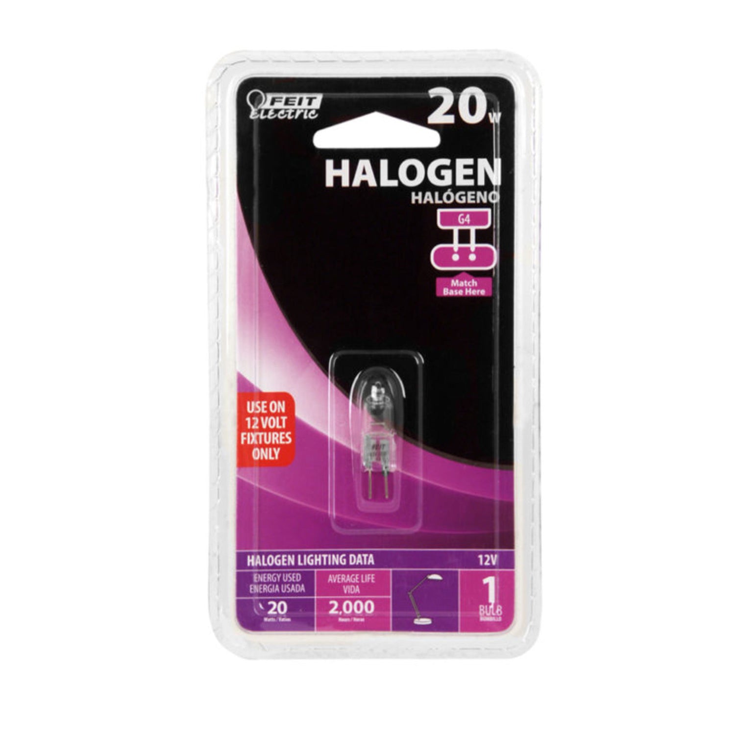 20W Bright White (2700K) Bi-Pin G4 Base (T3 Replacement) Halogen Replacement Light Bulb