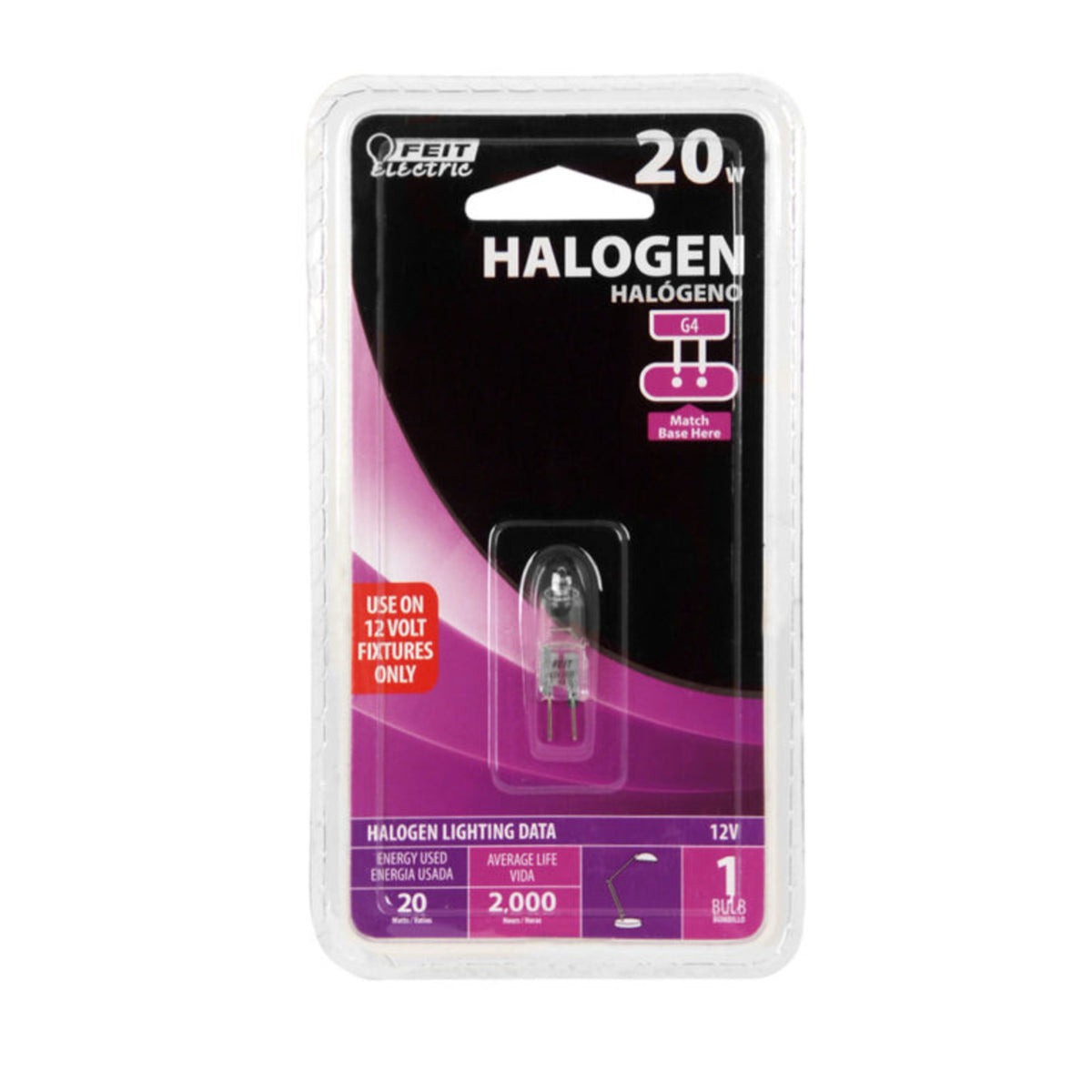 20W Bright White (2700K) Bi-Pin G4 Base (T3 Replacement) Halogen Replacement Light Bulb