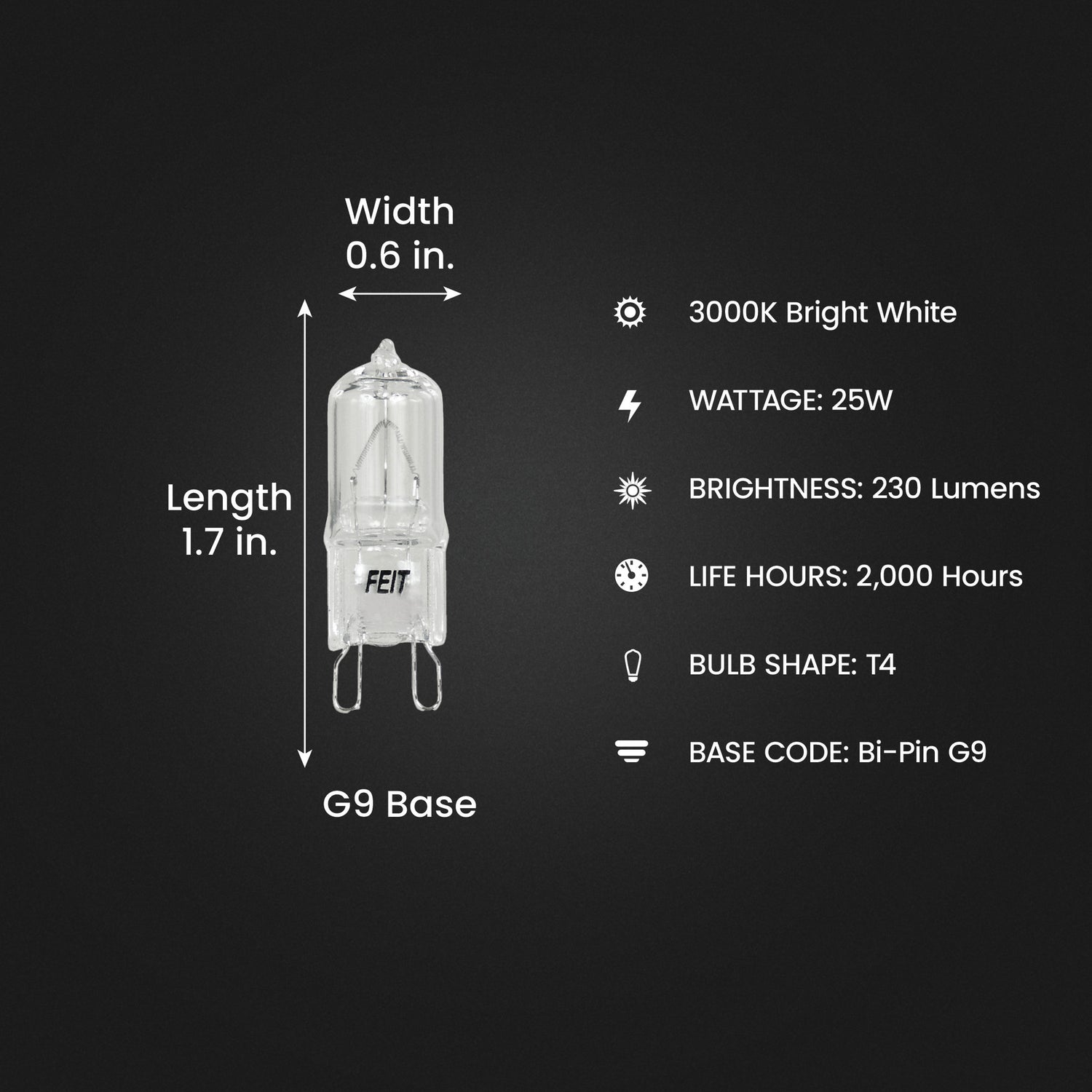 25W Dimmable G9 Halogen Light Bulb