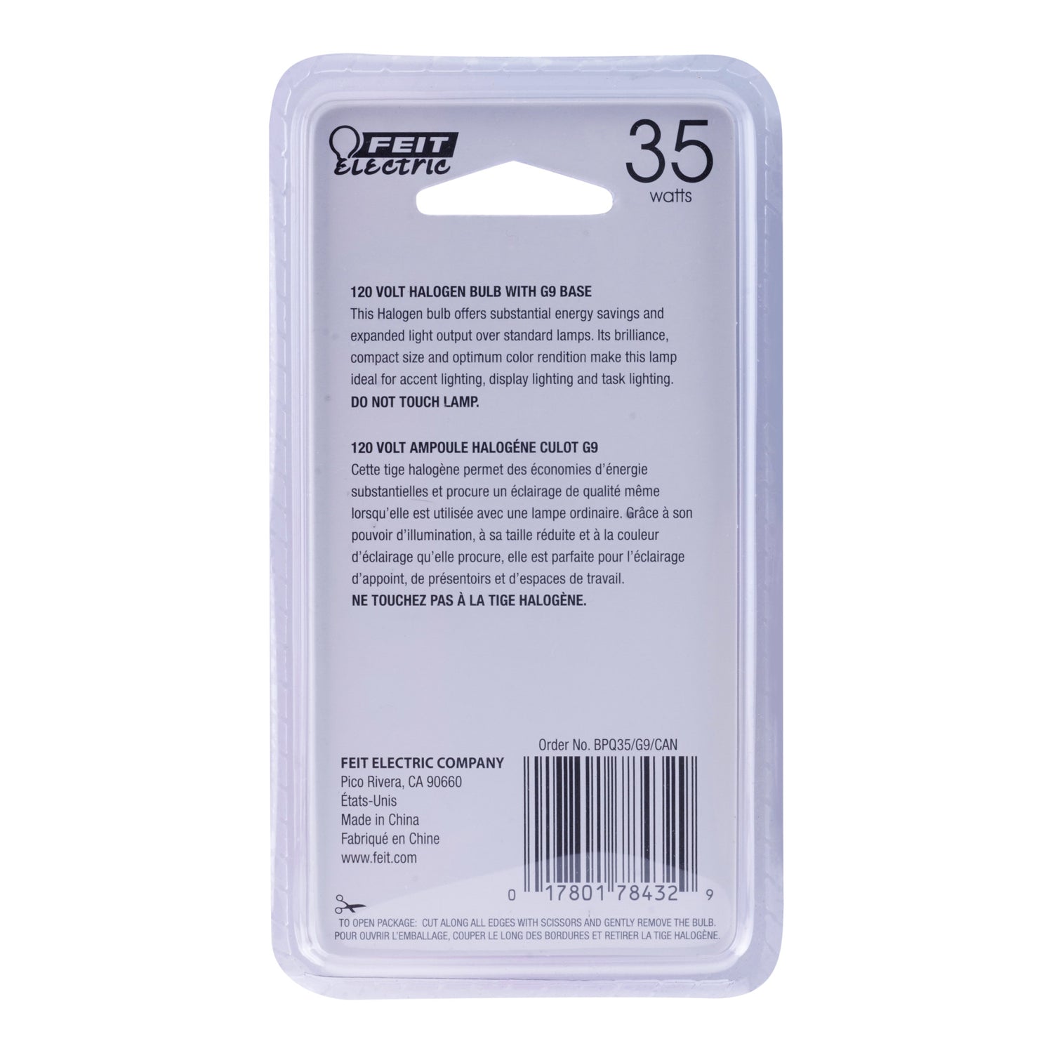 35W Warm White G9 Dimmable Halogen Light Bulb