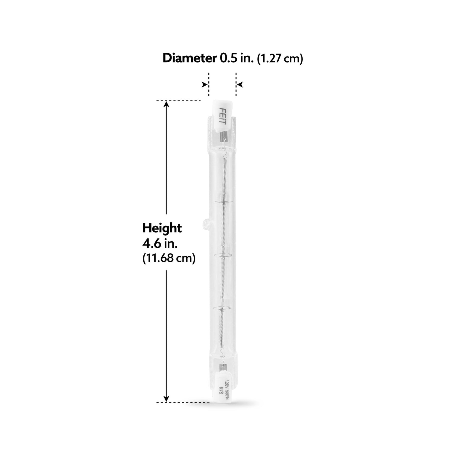 500W Bright White (3000K) T3 (RSC Base) Double Ended Dimmable Halogen Replacement Light Bulb