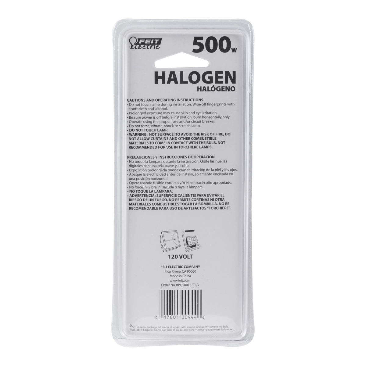 500W Warm White (3000K) T3 (RSC Base) Double Ended Dimmable Halogen Replacement Light Bulb