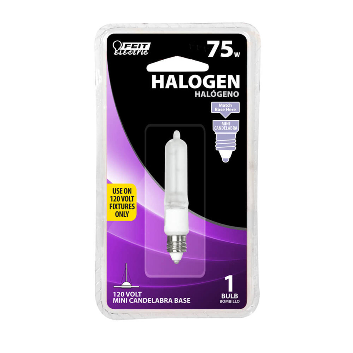 75W Warm White (3000K) E11 Base (T4 Replacement) Dimmable Halogen Light Bulb