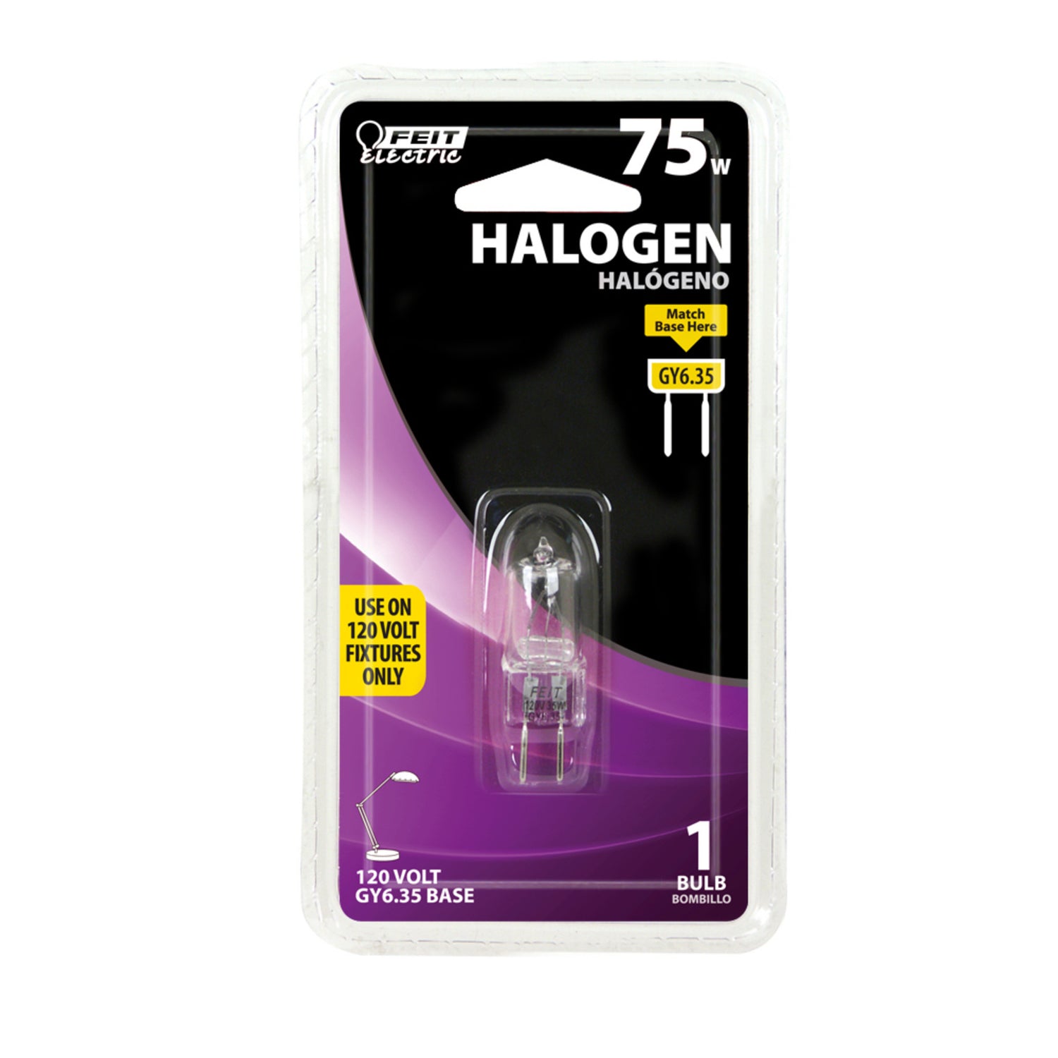 75W Warm White (3000K) GY6.35 Base T4 Halogen JCD Bulb