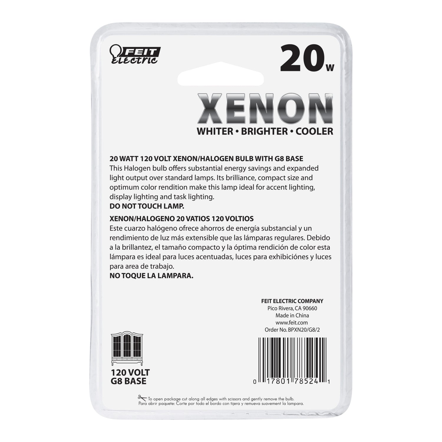20W Warm White (3000K) G8 Base T4 Xenon Light Bulb (2-Pack)