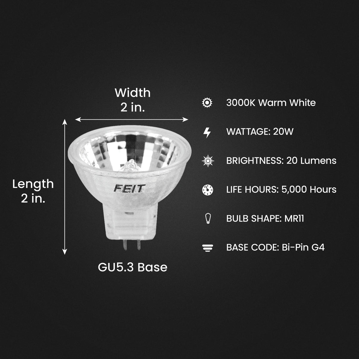 20W 12V MR11 Xenon Light Bulb