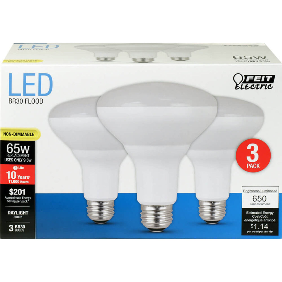 65 W Replacement Daylight BR30 Reflector LED Light Bulb