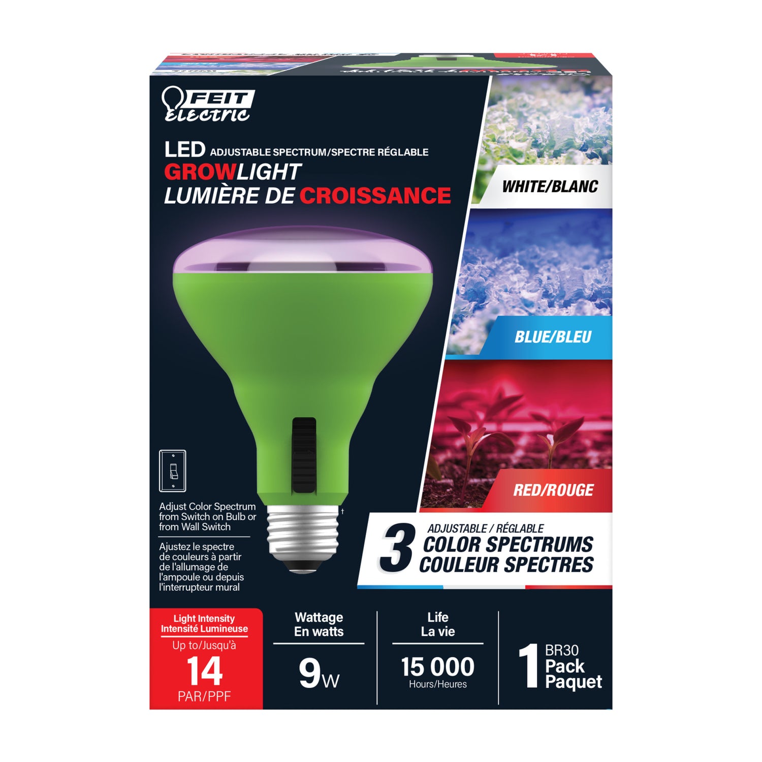 9W Multi Spectrum BR30 Adjustable LED Grow Light