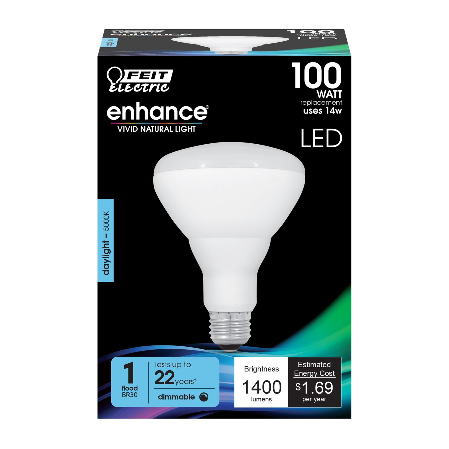 14W (100W Replacement) Daylight (5000K) E26 Base BR30 Dimmable LED