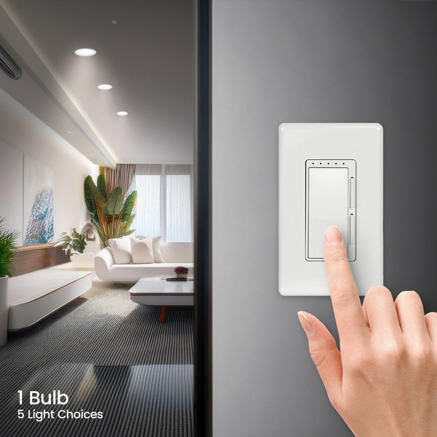 9.4W (65W Replacement) Adjustable White (5CCT) Dimmable BR40 Shape LED Bulb (2-Pack)