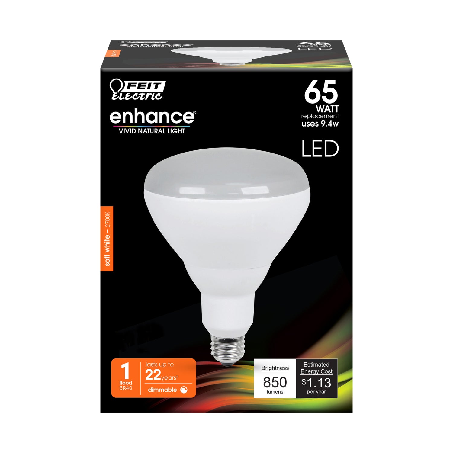 65-Watt Equivalent BR40 Dimmable Soft White Enhance Reflector LED