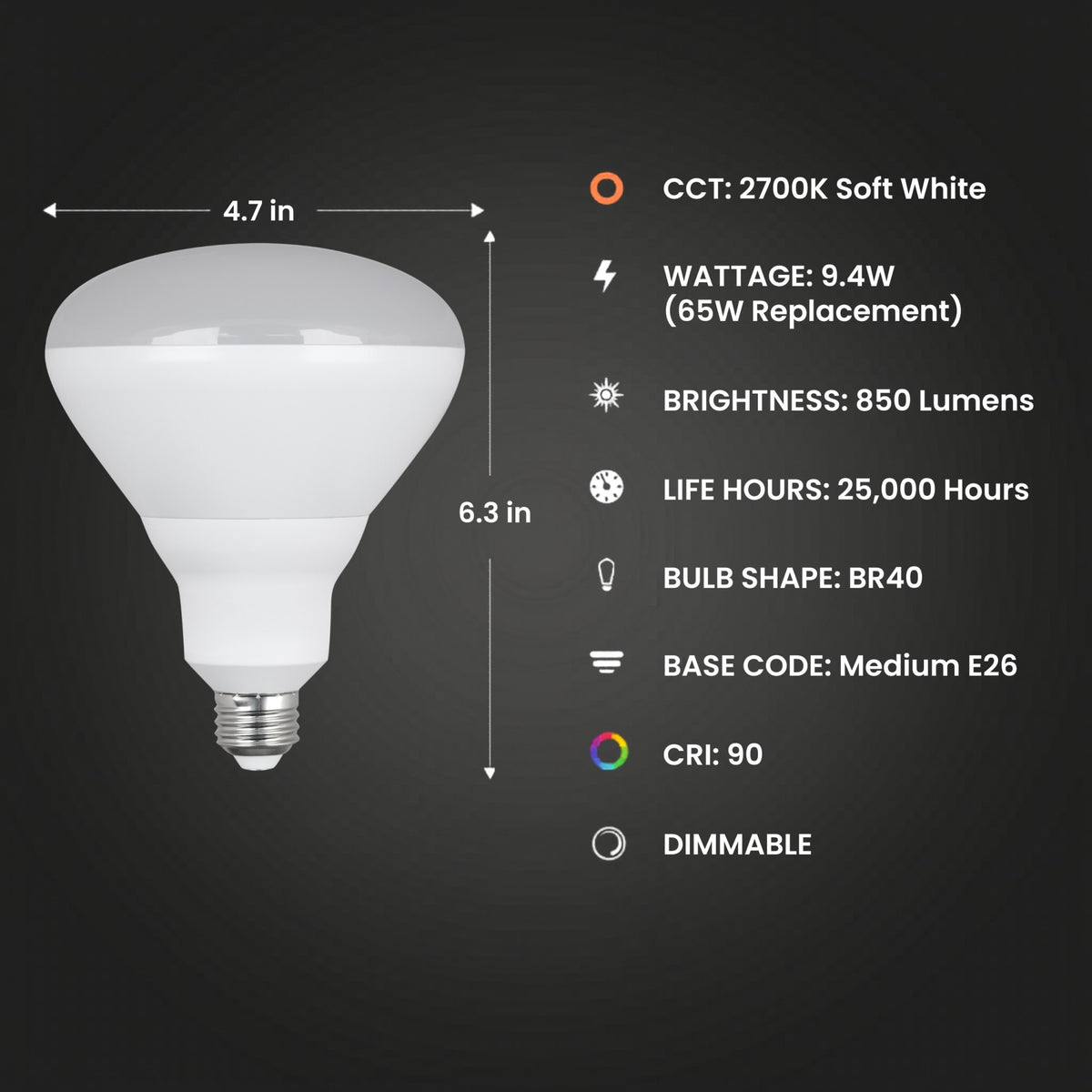 65-Watt Equivalent BR40 Dimmable Soft White Enhance Reflector LED