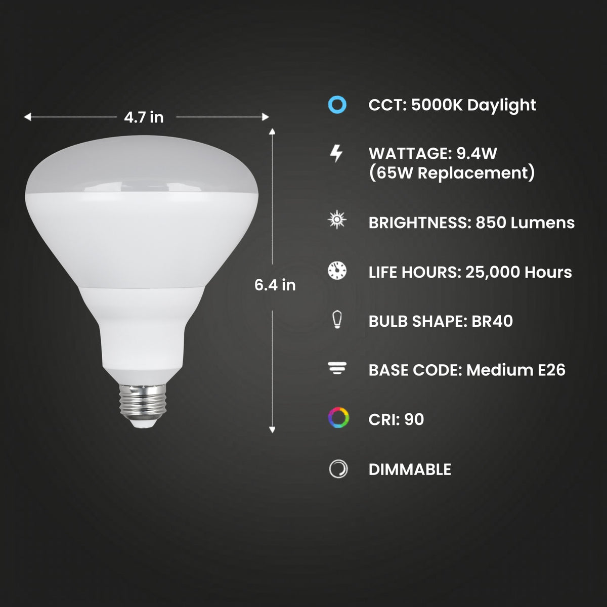 65W Replacement BR40 Dimmable Enhance Reflector LED (2-Pack)