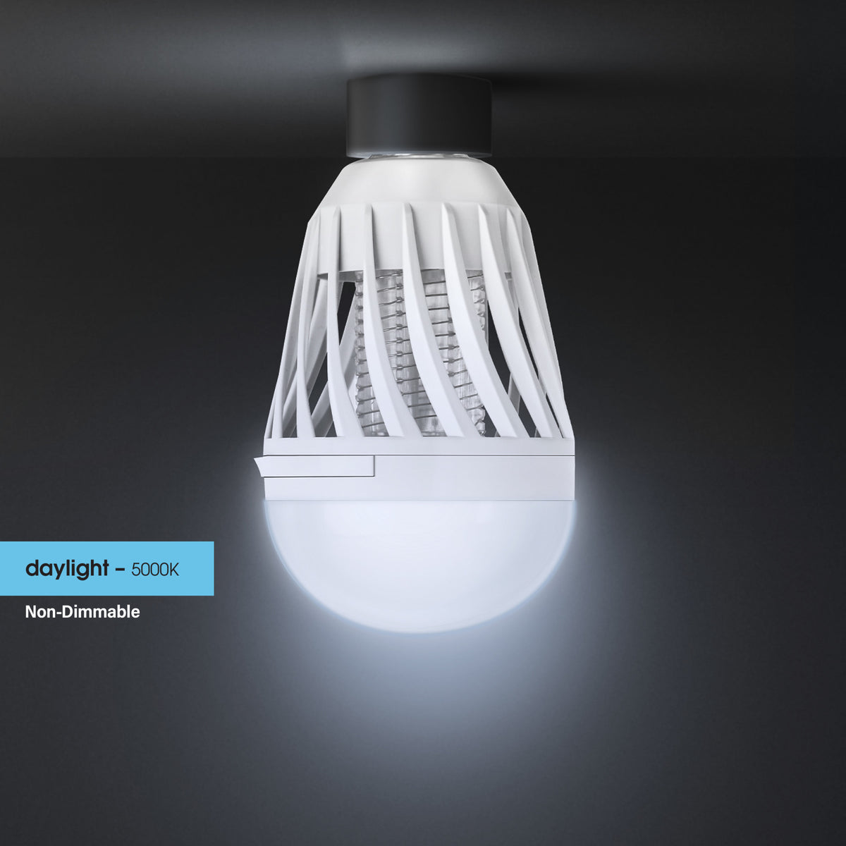 9W (60W Replacement) Daylight (5000K) E26 Base Cylinder Shape Bug Zapper + Light Bulb