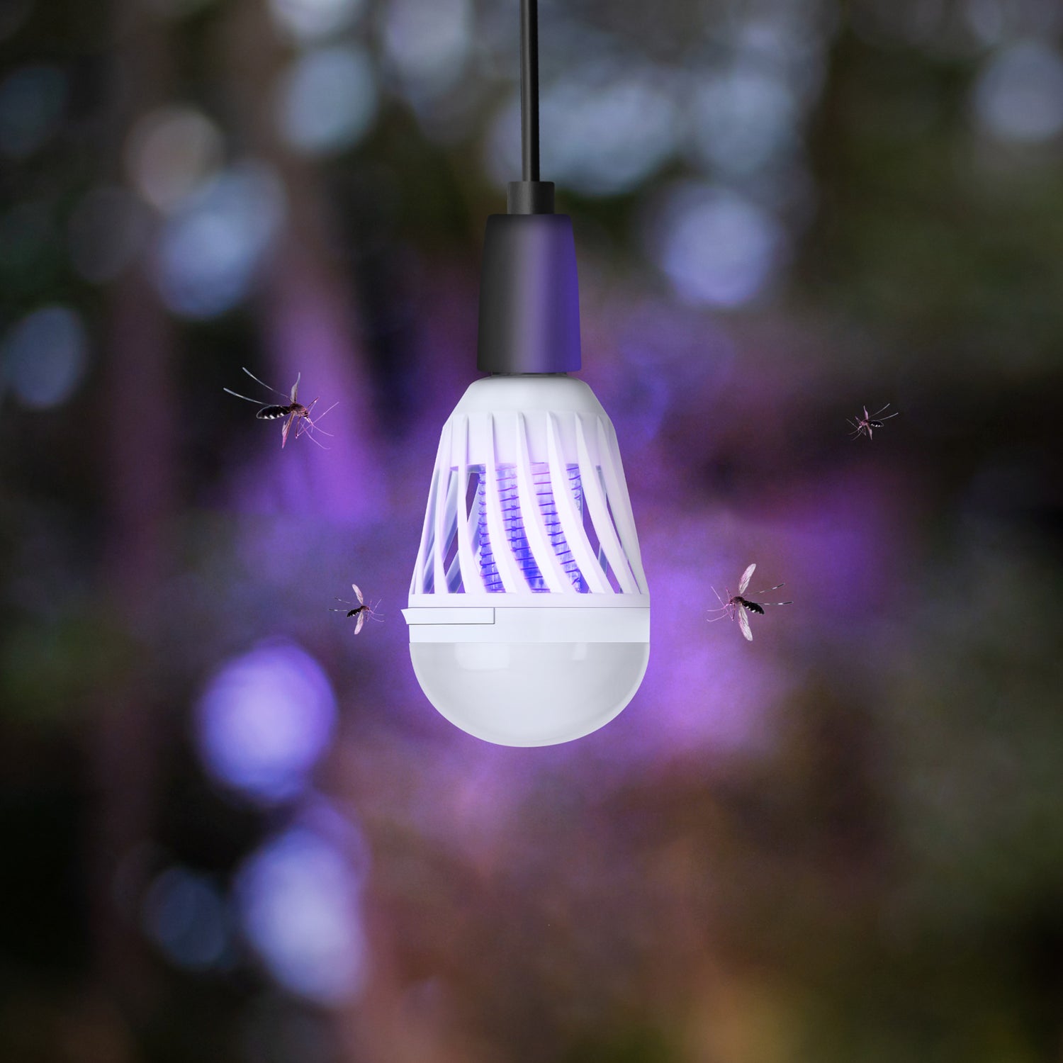 9W (60W Replacement) Daylight (5000K) E26 Base Cylinder Shape Bug Zapper + Light Bulb