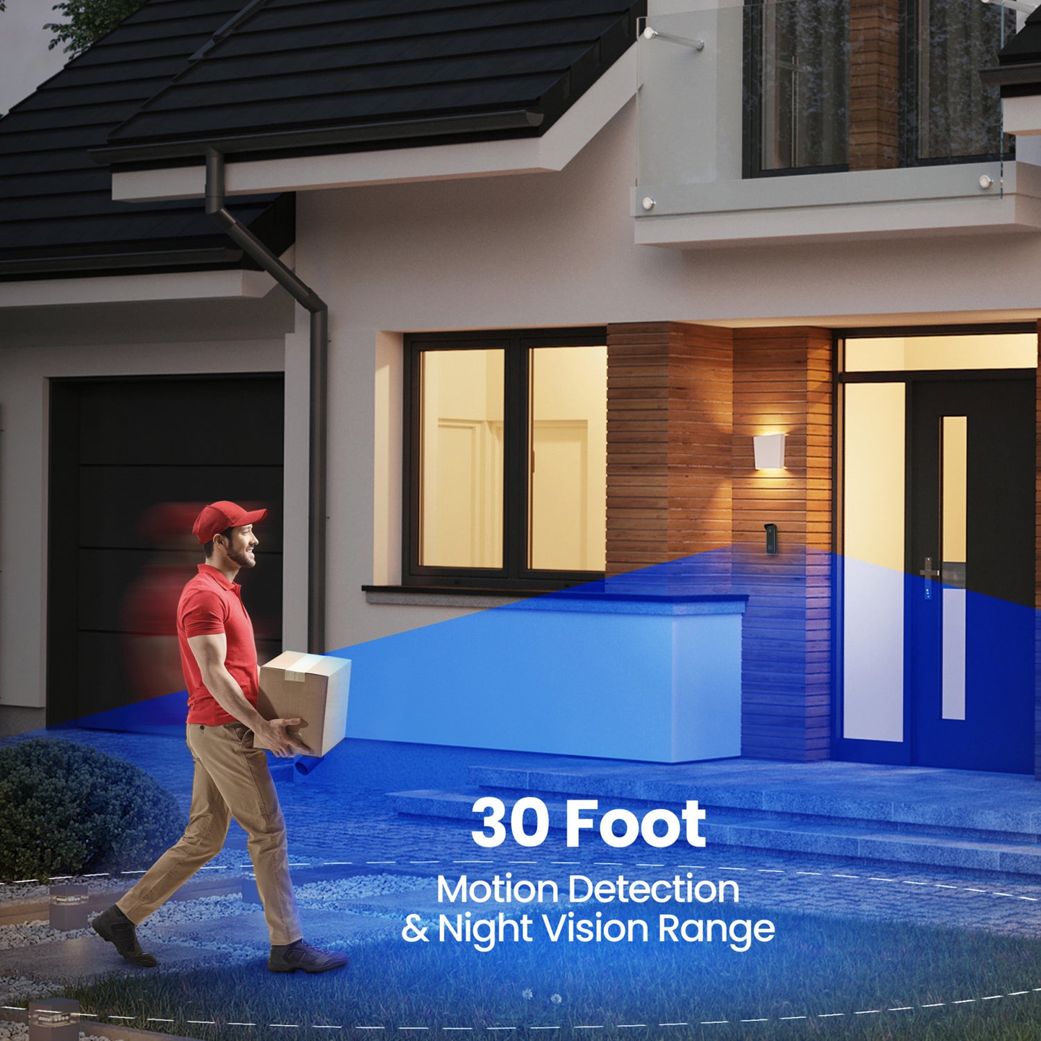 Wired or Battery-Powered Smart Wi-Fi Video Doorbell Camera with Motion Detection and Two-Way Audio