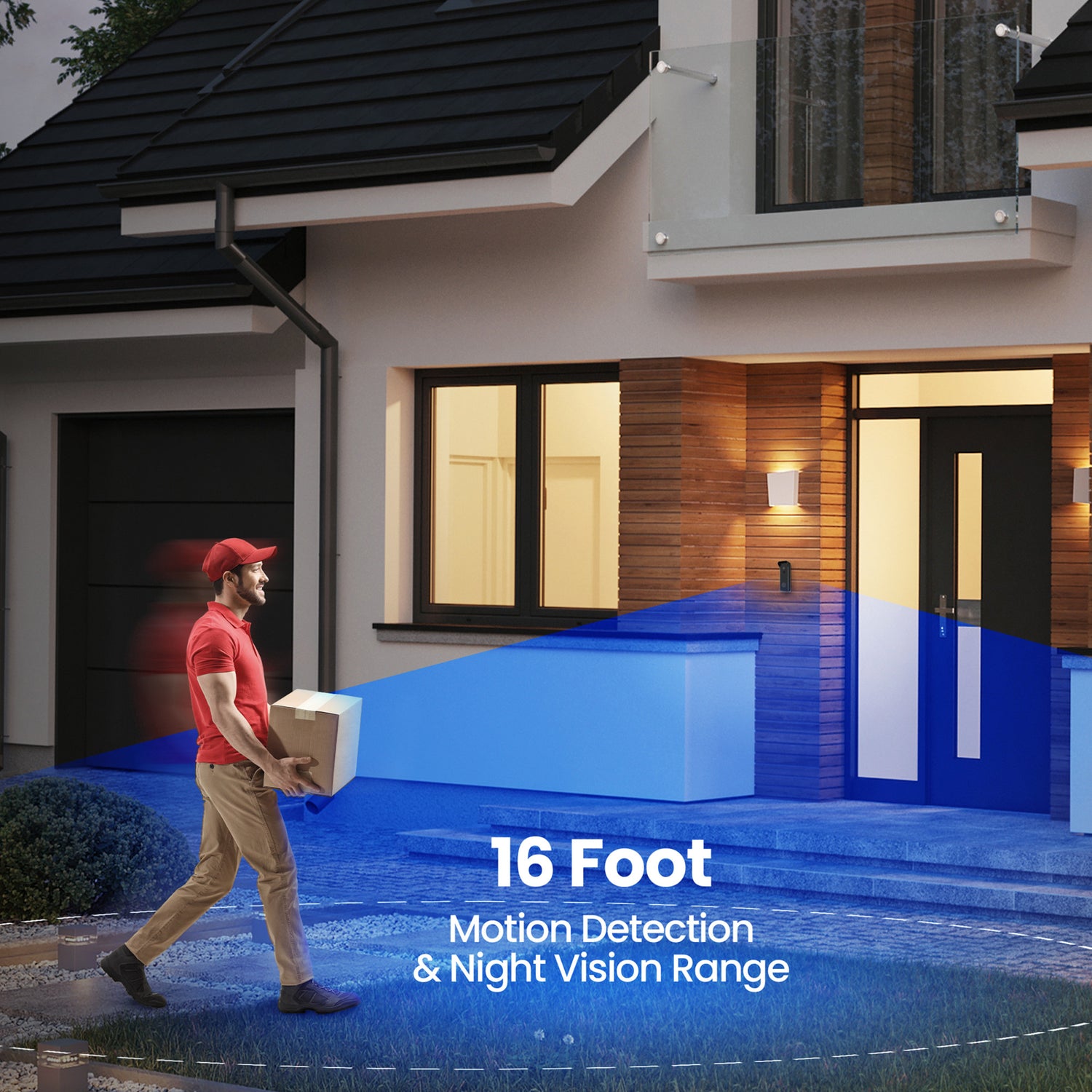 Wired or Battery-Powered Smart Wi-Fi Video Doorbell Camera with Motion Detection and Two-Way Audio