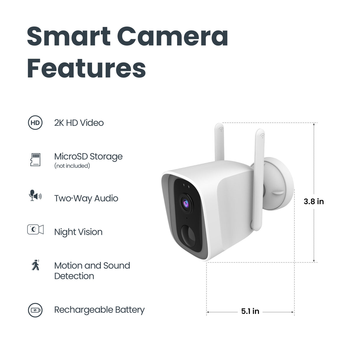 Outdoor Battery-Powered AI Smart Camera
