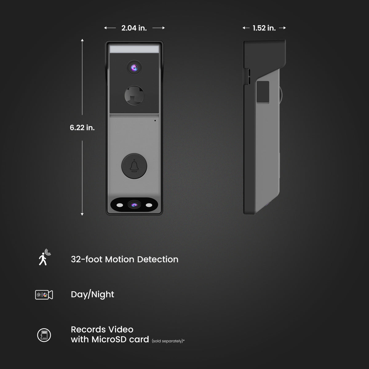 Smart Wireless Battery Doorbell Dual Lens Camera