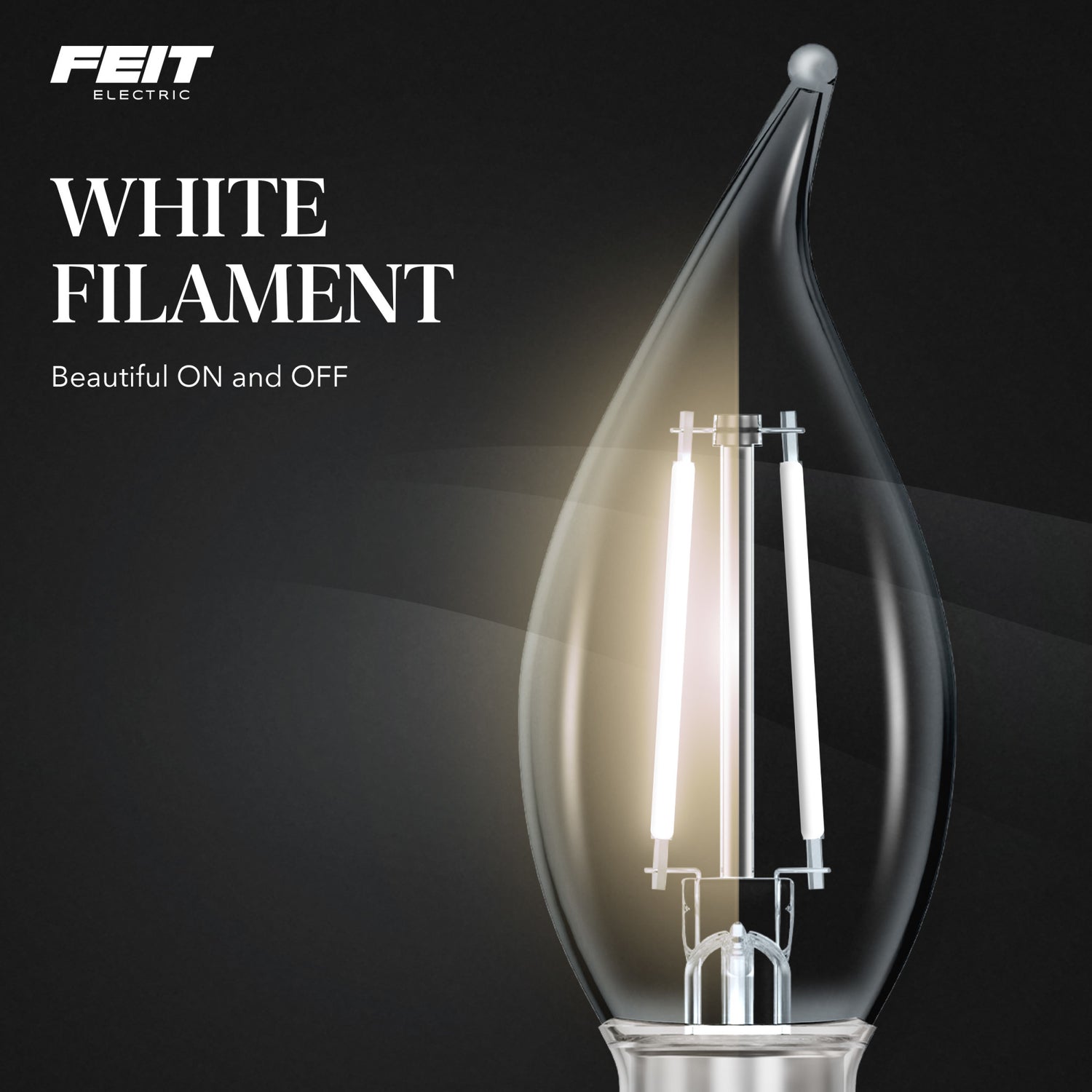 10W (100W Replacement) Soft White (2700K) E12/E26 Base BA10 Dimmable Flame Tip White Filament LED Bulb (3-Pack)